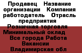 Продавец › Название организации ­ Компания-работодатель › Отрасль предприятия ­ Розничная торговля › Минимальный оклад ­ 1 - Все города Работа » Вакансии   . Владимирская обл.,Муромский р-н